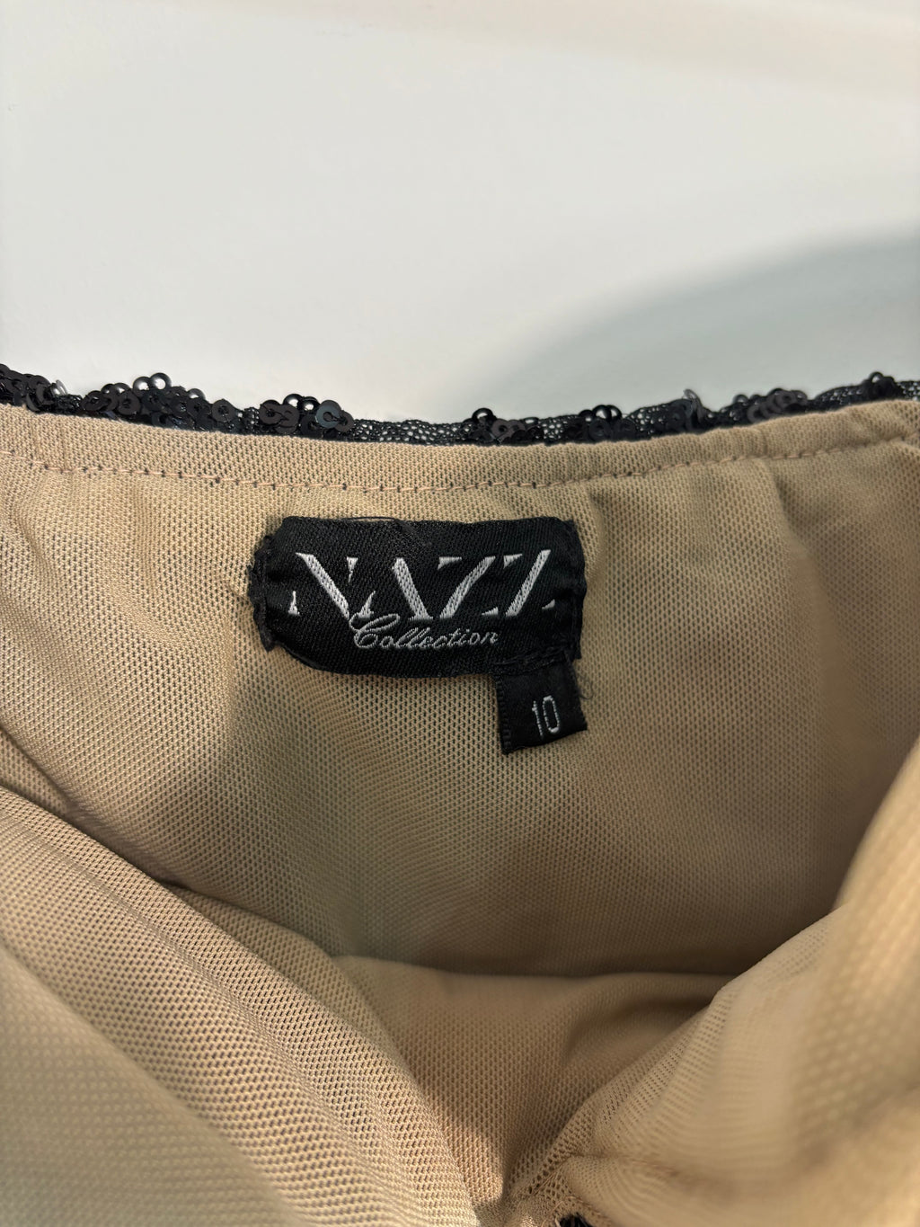 Nazz Collection Black Sequin Strapless Maxi Dress Size 10