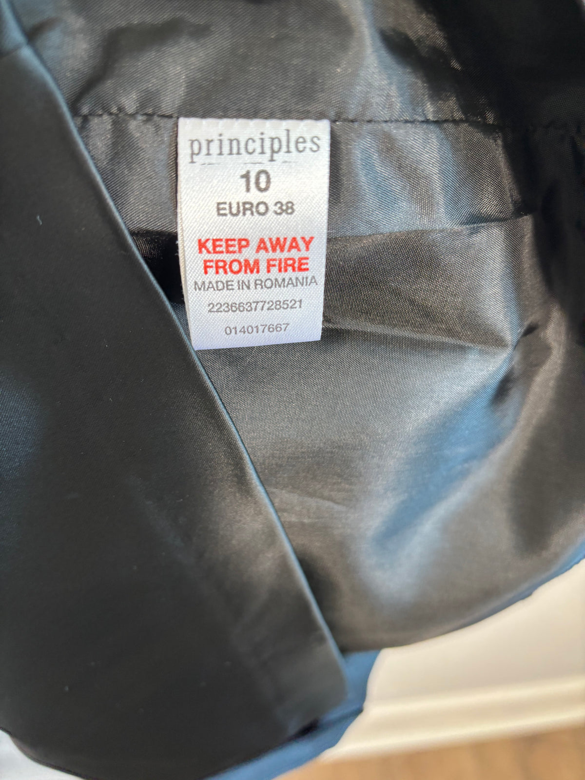 Principles Black Satin Ruched Draped Pencil Dress UK 10