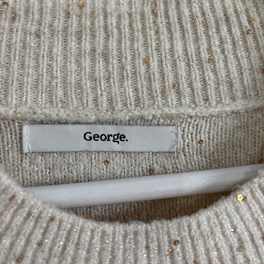 George Cream Jumper with Sequin Embellishment Size XL 20-22
