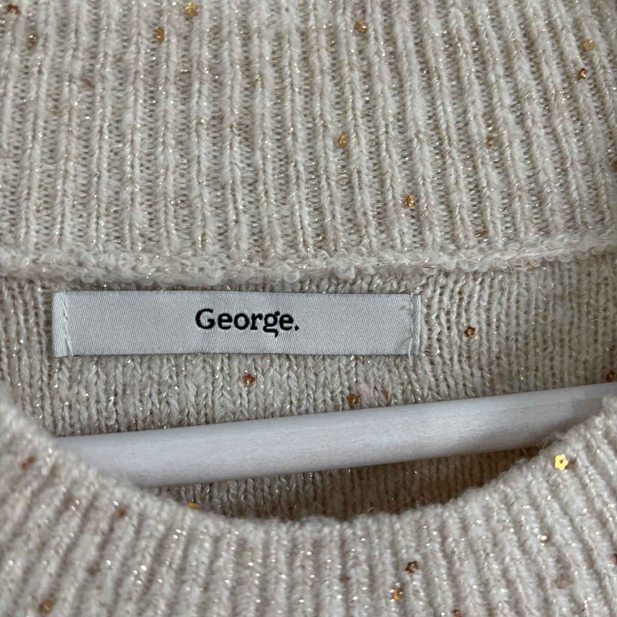 George Cream Jumper with Sequin Embellishment Size XL 20-22
