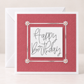 Handmade Birthday Card 15cm x 15cm Pink