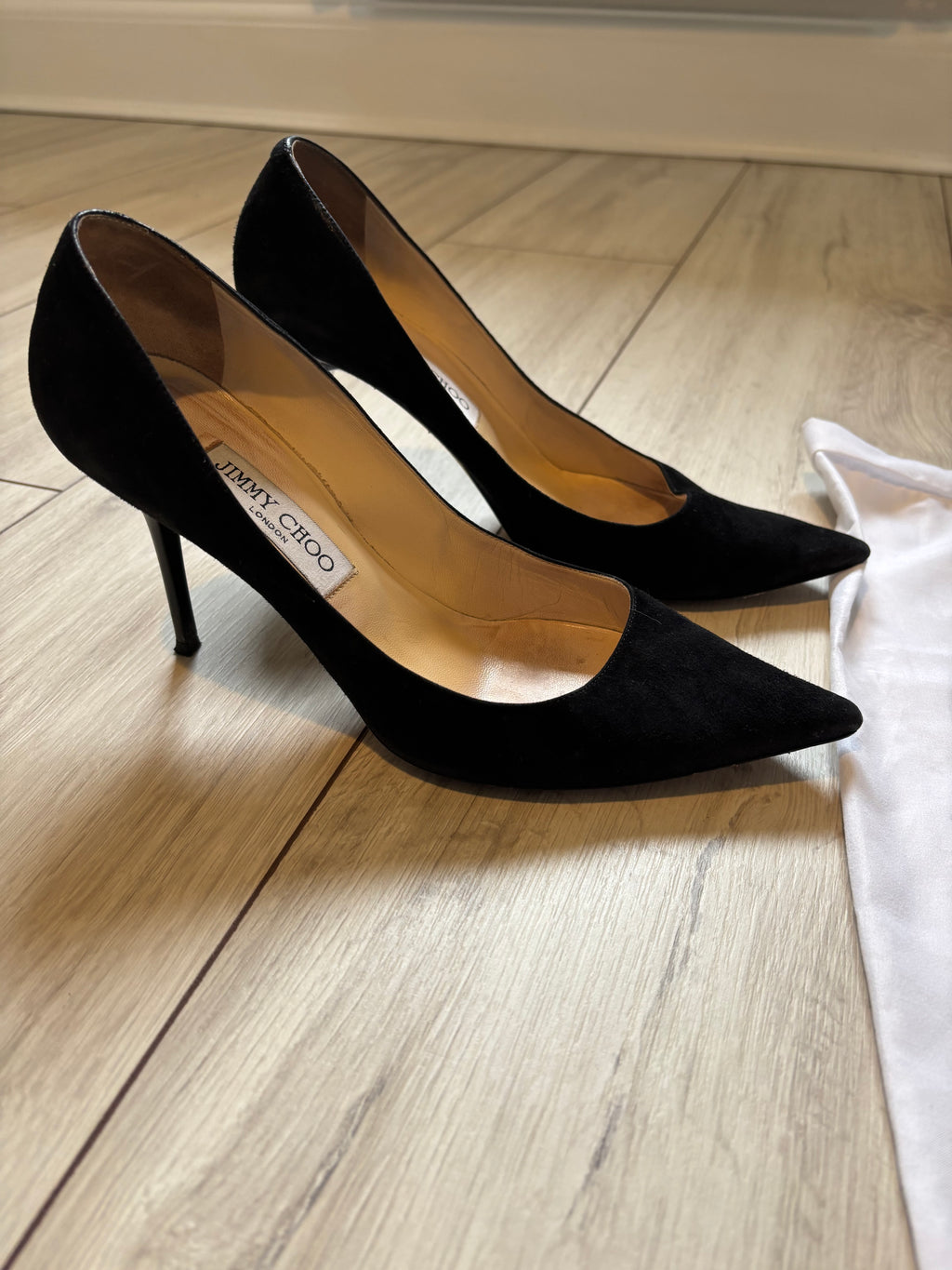 Jimmy Choo Black Suede Pointed Toe Stiletto Court Shoes EU 38.5 UK 5.5