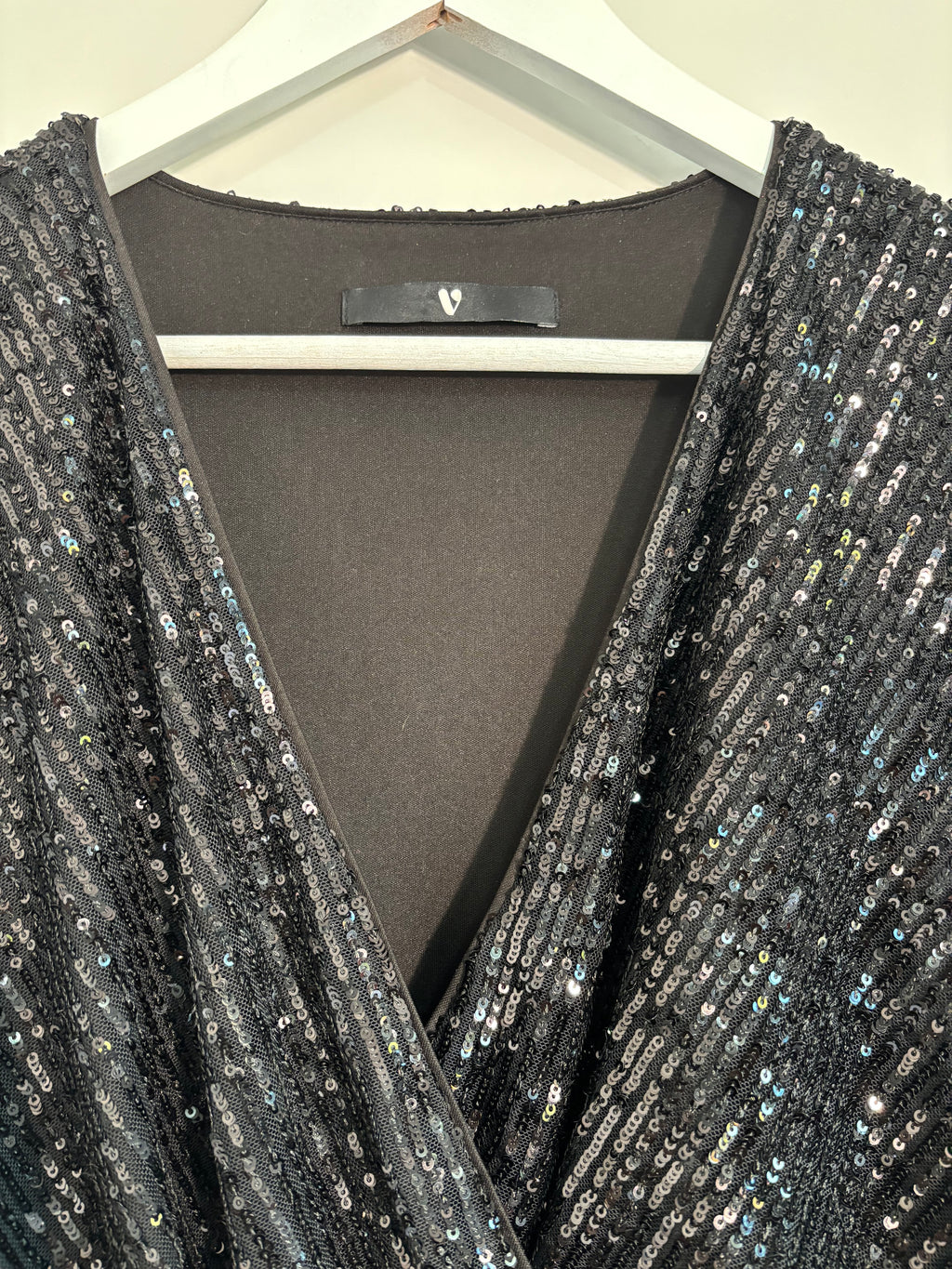 V by Very Black Sequin Ombre Maxi Dress – Size 18