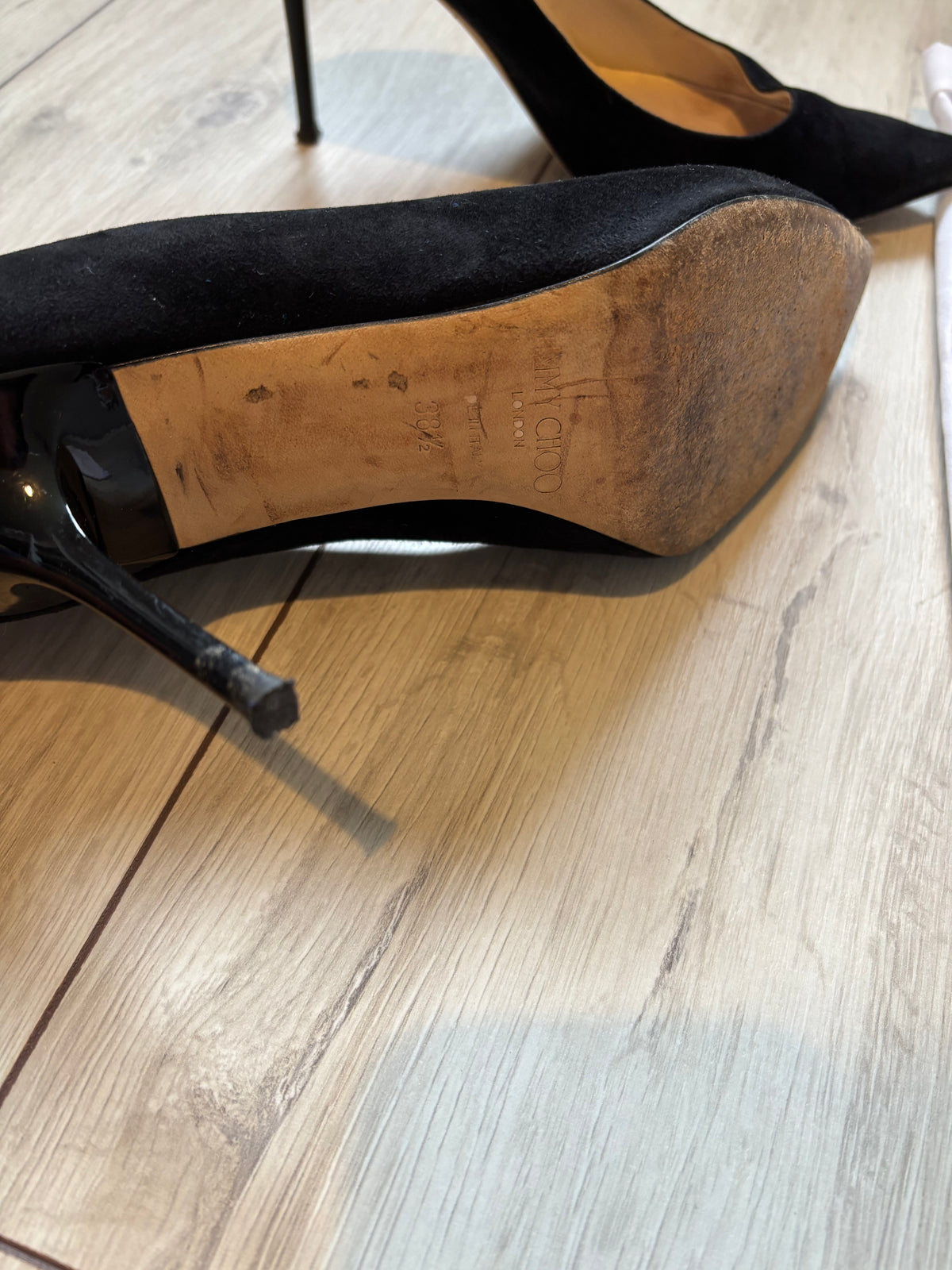Jimmy Choo Black Suede Pointed Toe Stiletto Court Shoes EU 38.5 UK 5.5