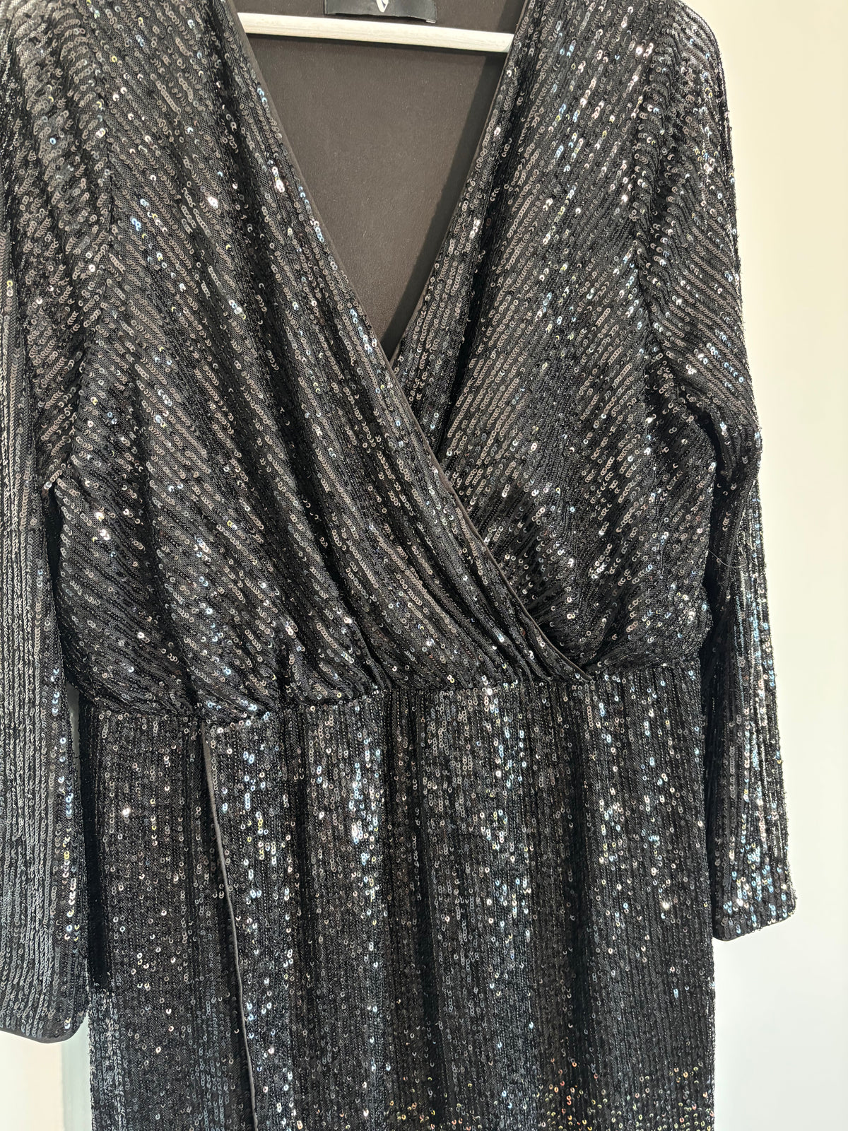 V by Very Black Sequin Ombre Maxi Dress – Size 18