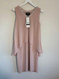 Frank Lyman Blush Pink Diamante Cape Overlay Occasion Dress – Size S UK 6-8 – BNWT