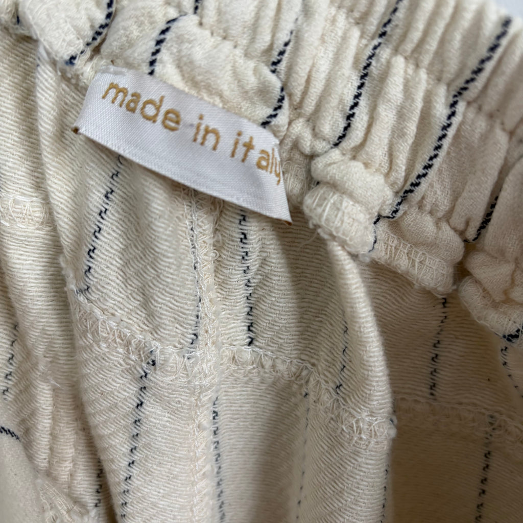 Made in Italy Cream Pinstripe Trousers | Relaxed Fit | Size 12