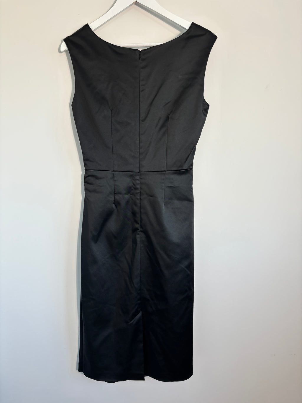 Principles Black Satin Ruched Draped Pencil Dress UK 10