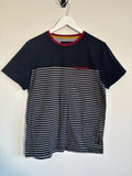 Ted Baker Ladies Navy Grey Striped T-Shirt Top Size 4 UK 14