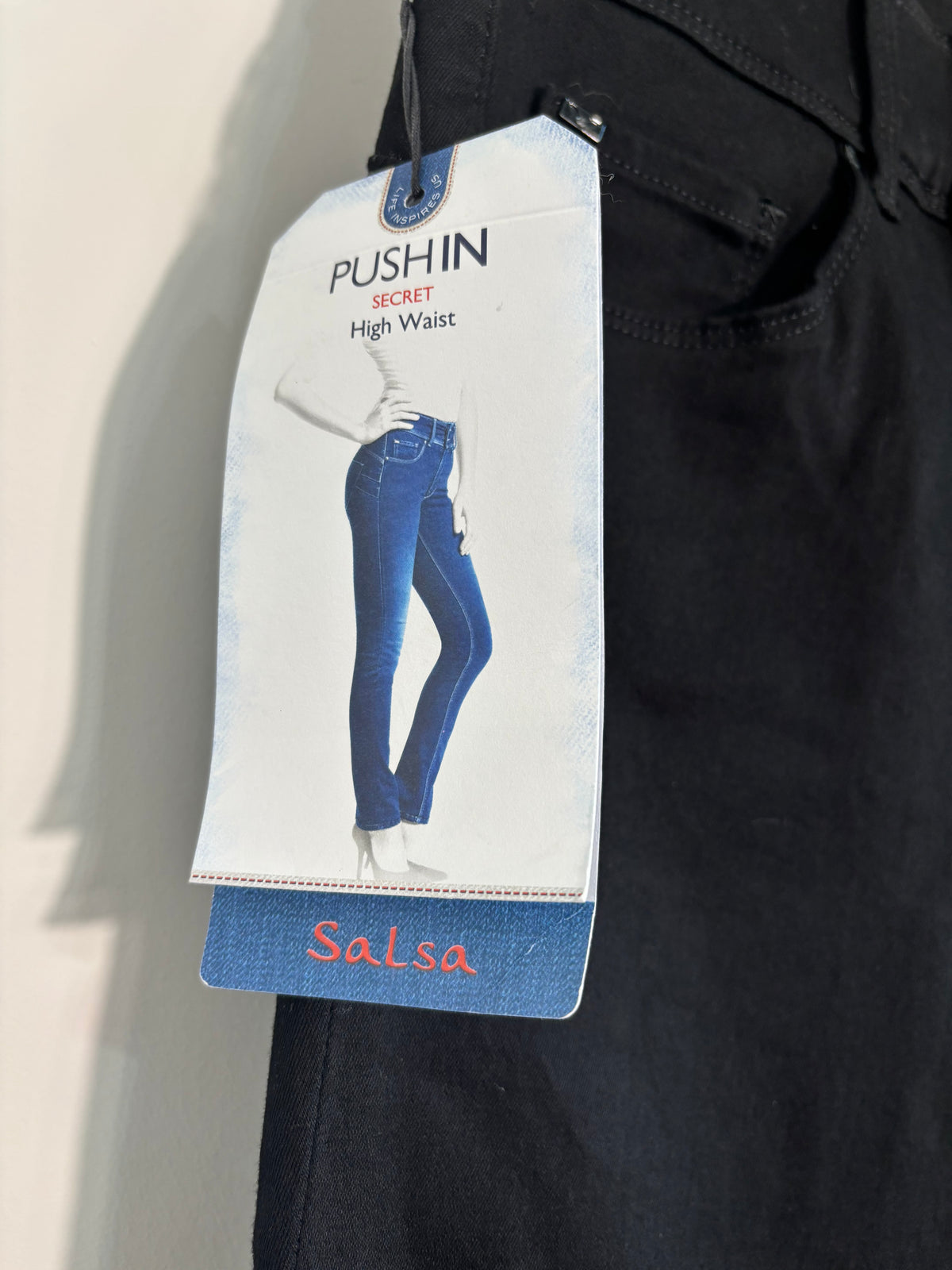 Salsa Push In Secret High Waisted Black Jeans W28 L32 UK 8