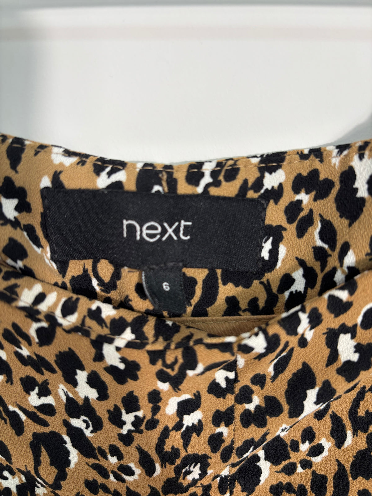 Next Leopard Print Wide Leg Trousers – UK 6 Short Length