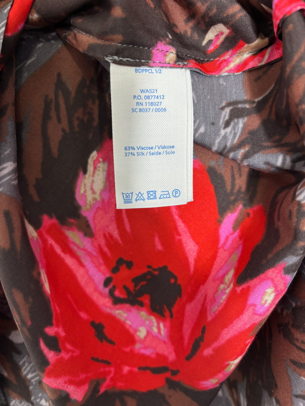 Boden Silk Blend Floral Blouse Size 14