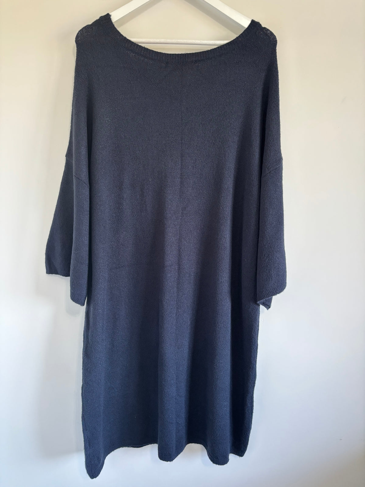 Sheego Trend Navy Knitted Jumper Dress Tunic UK 22 BNWT