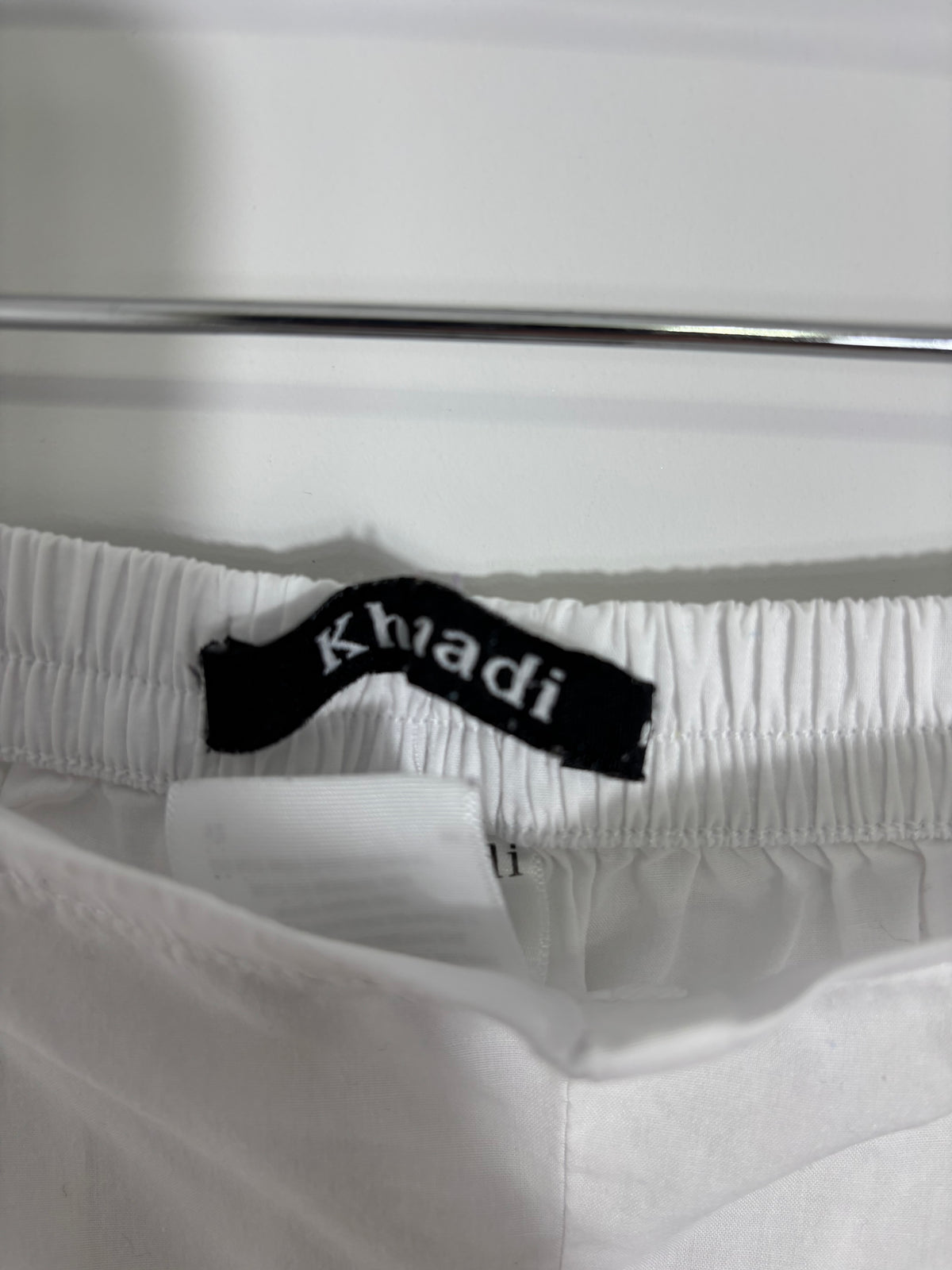 Khaadi White Embroidered Cotton Trousers UK 12