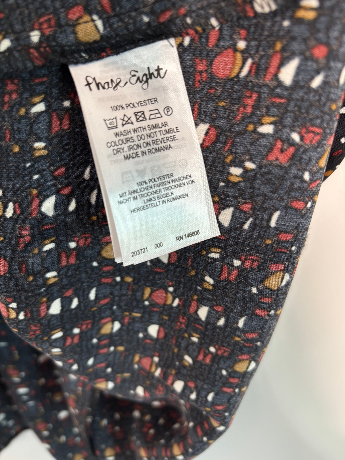 Phase Eight Black Abstract Print Shift Dress Size 10
