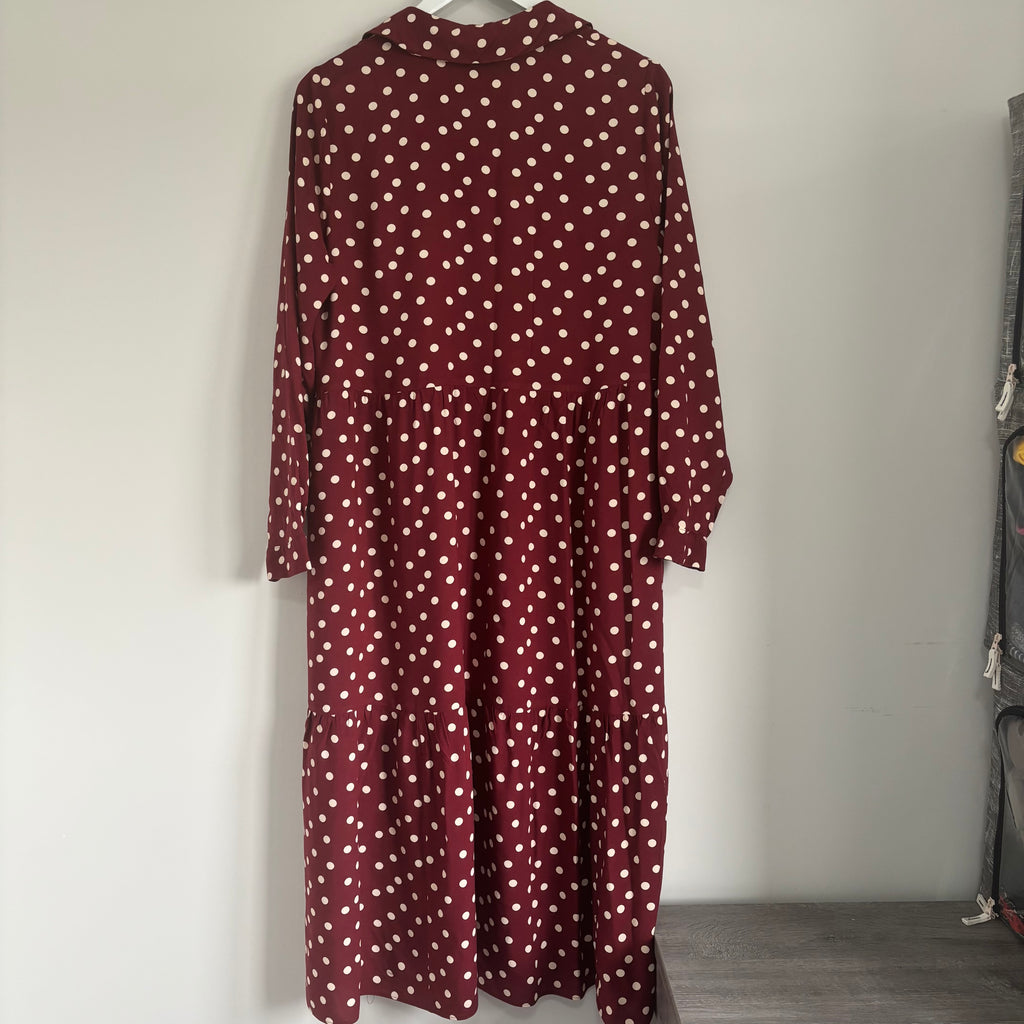 Matalan Papaya Spotty Shirt Dress Size 12