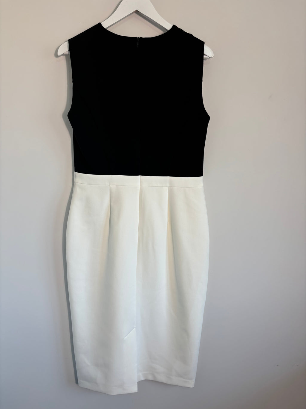 M&S Collection Black & Ivory Colour Block Pencil Dress UK 12