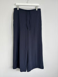 M&S Women’s Navy Wide Leg Trousers Elasticated Waist – UK 14 Short