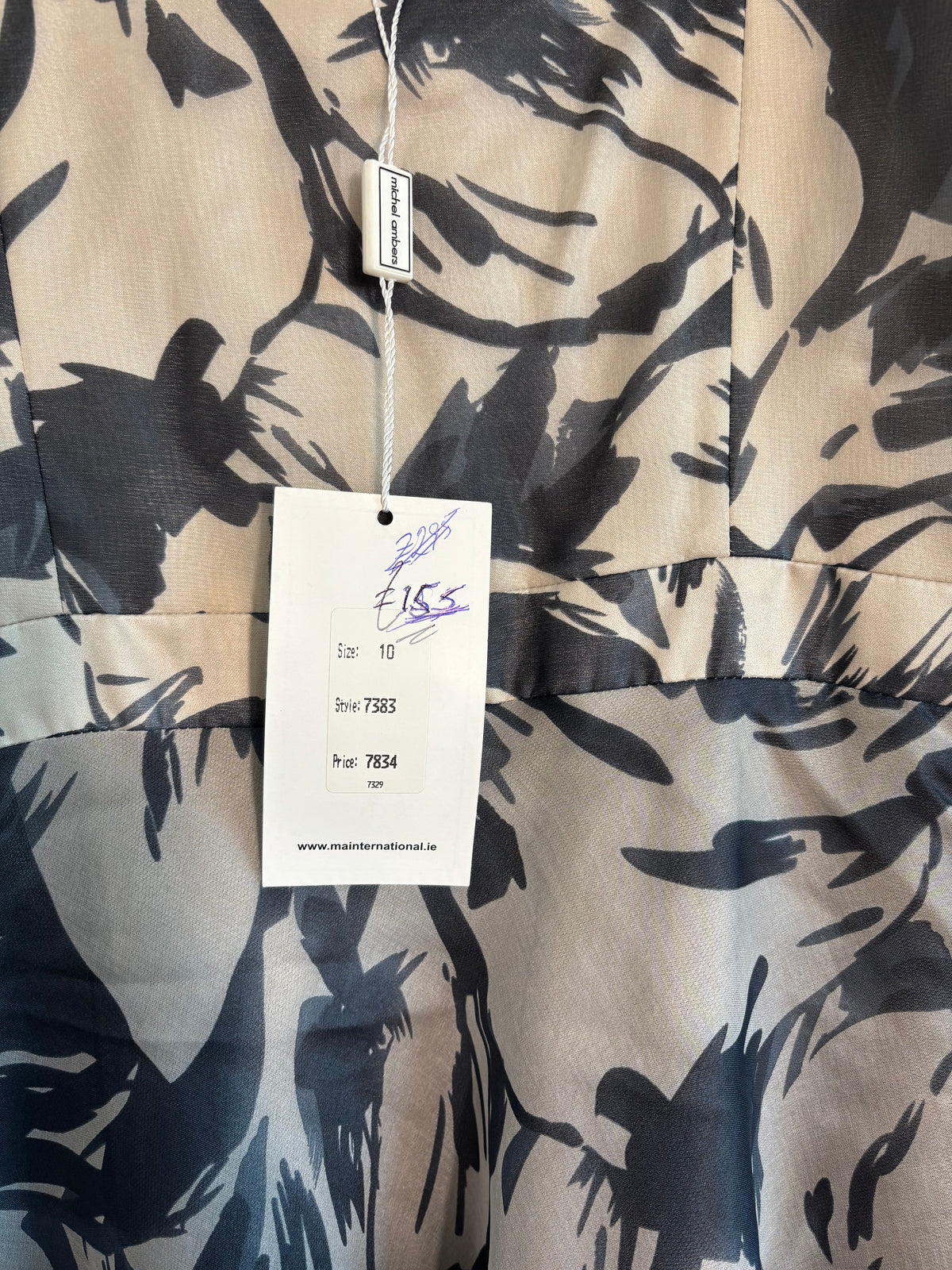 Michel Ambers 100% Silk Dress & Jacket Set UK 10 Floral Occasion BNWT