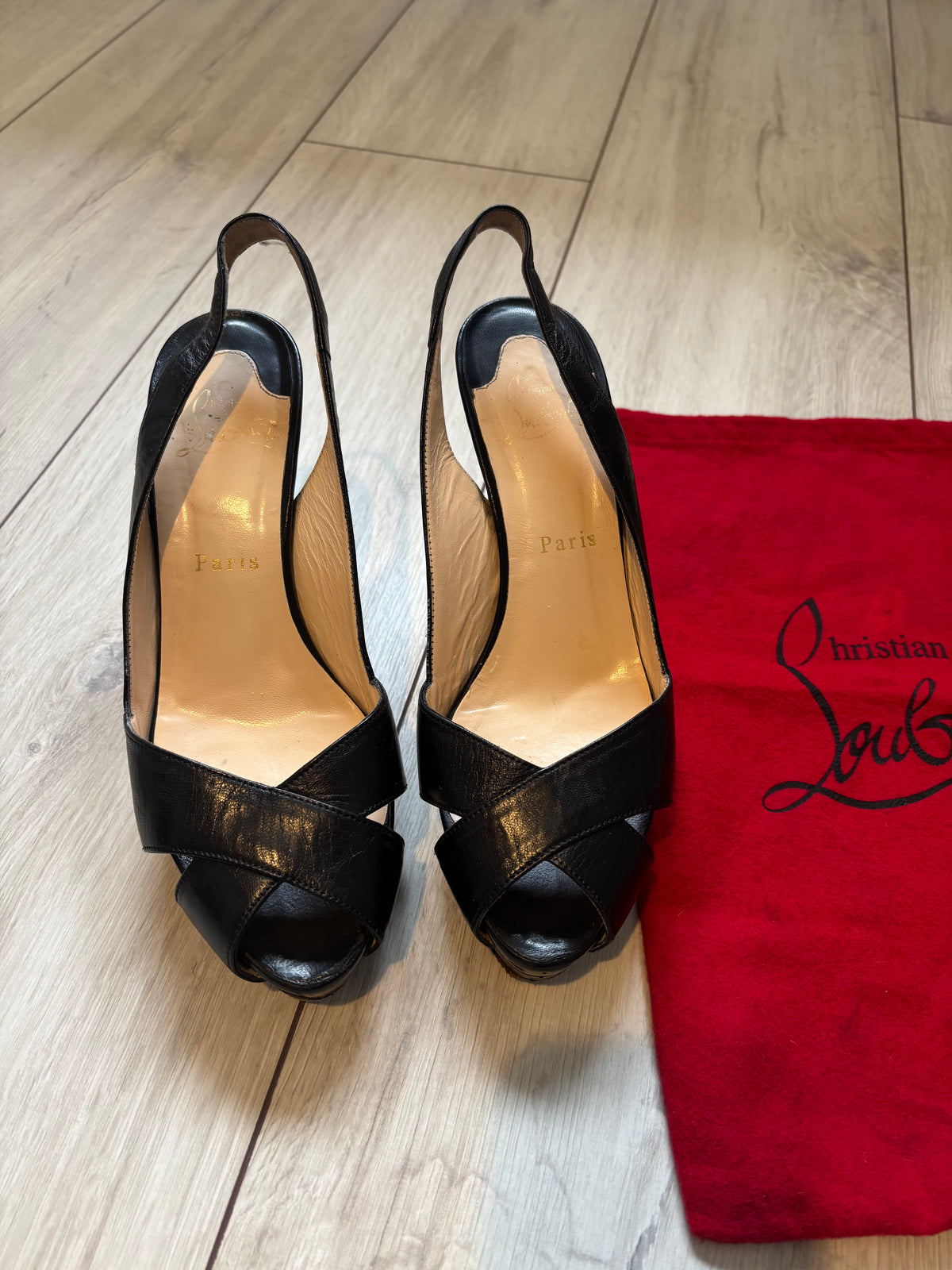 Christian Louboutin Black Slingback Heels EU 37.5 UK 4.5