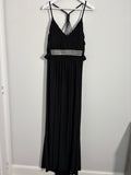 Ignite Evenings by Carol Lin Black Diamante Maxi Evening Dress – Size 18W UK 22-24