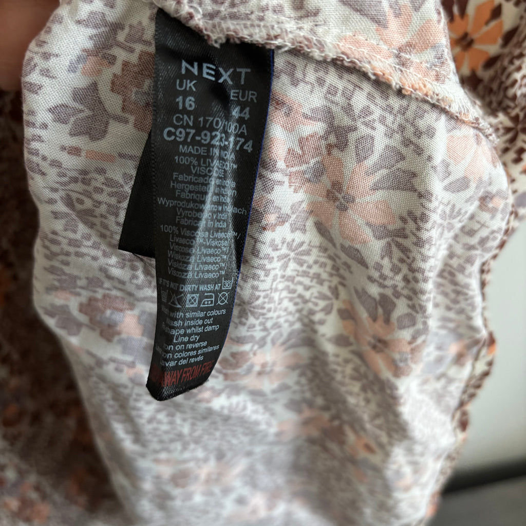Next Floral Print Dress Size 16