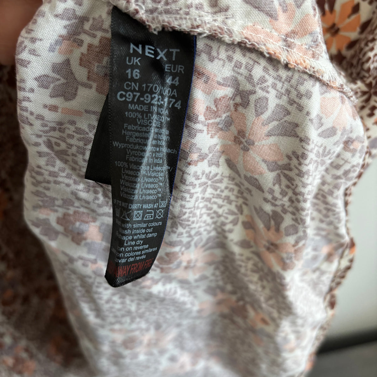 Next Floral Print Dress Size 16