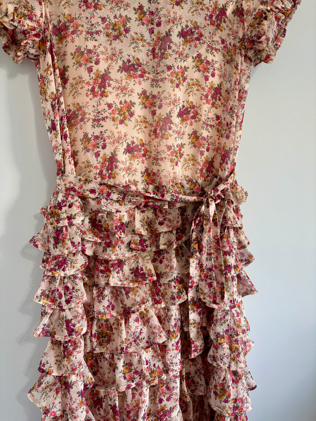 Twinset Milano Floral Ruffle Dress Size 38 UK 6