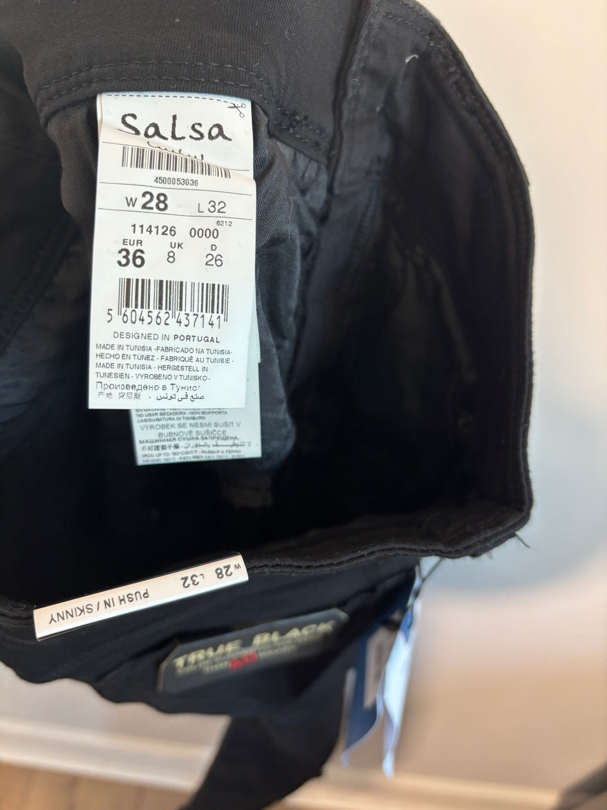 Salsa Push In Secret High Waisted Black Jeans W28 L32 UK 8