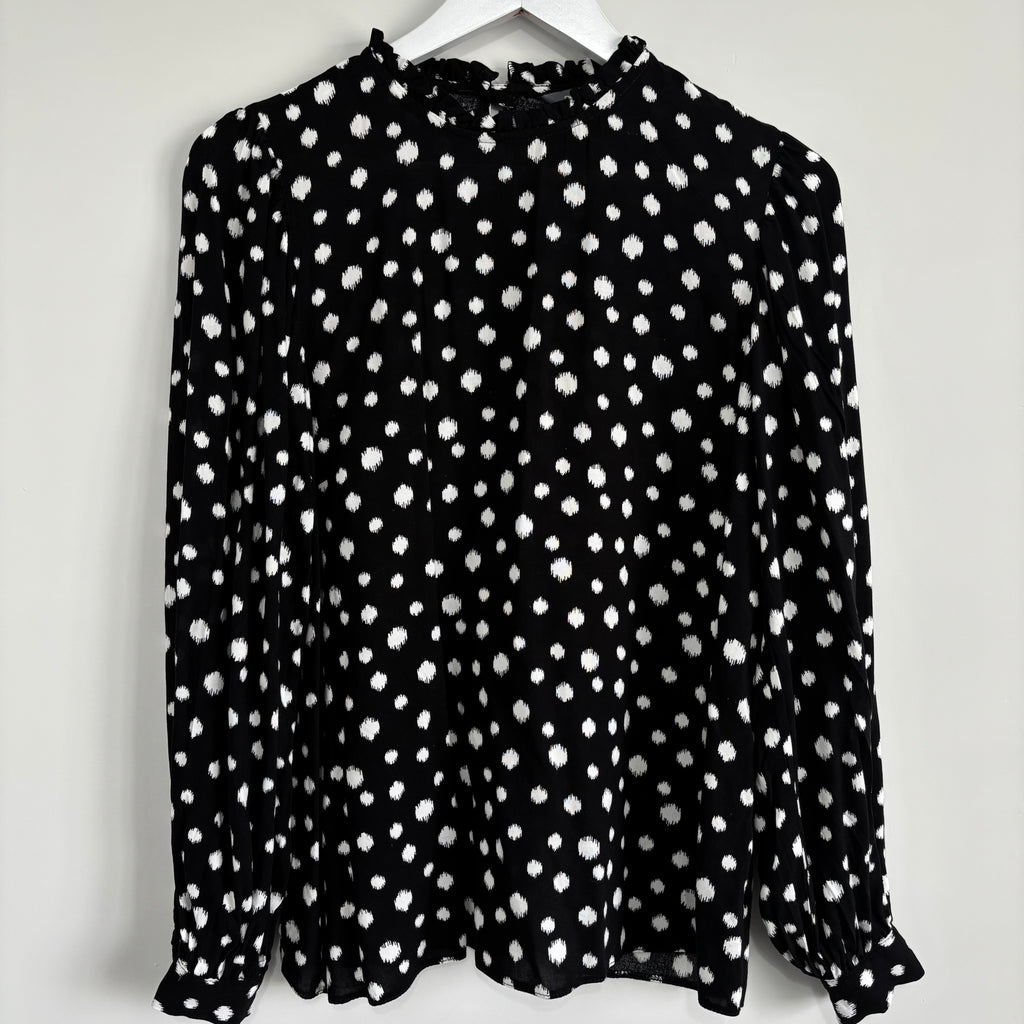 Primark Black & White Dotty Blouse Size 12