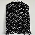 Primark Black & White Dotty Blouse Size 12