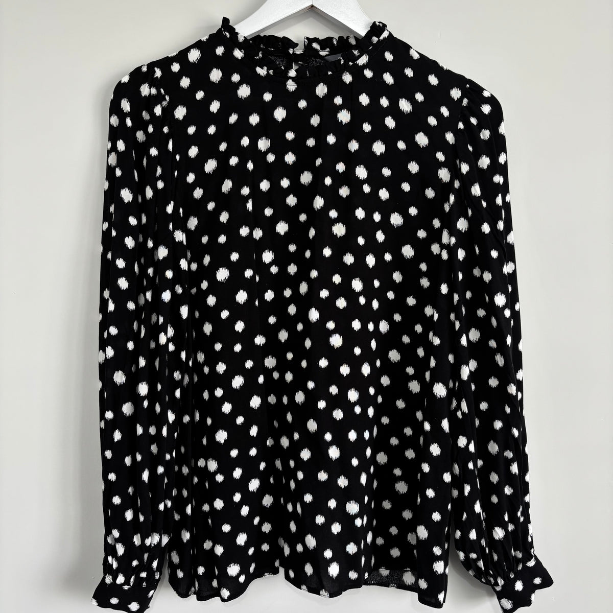 Primark Black & White Dotty Blouse Size 12