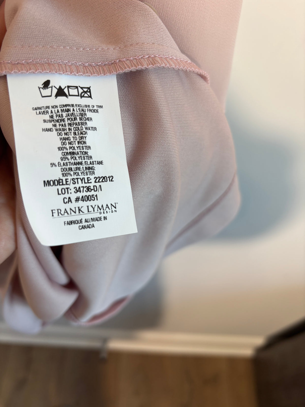 Frank Lyman Blush Pink Diamante Cape Overlay Occasion Dress – Size S UK 6-8 – BNWT