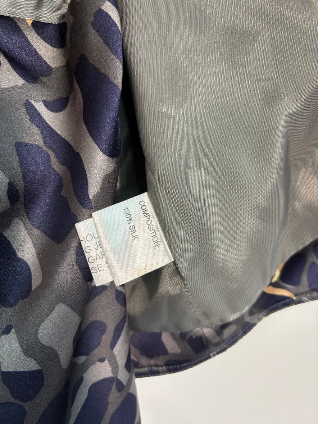 Michel Ambers 100% Silk Dress & Bolero Set Size 8 – Navy/Tan – BNWT RRP £525