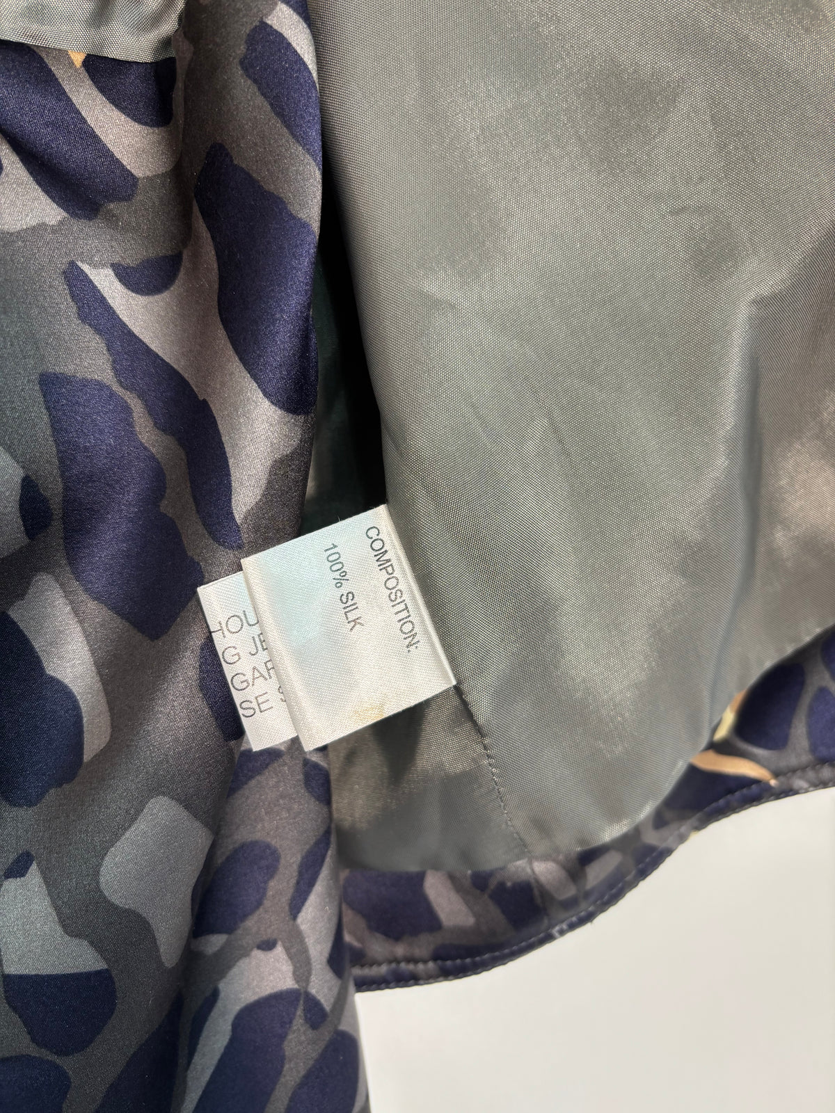 Michel Ambers 100% Silk Dress & Bolero Set Size 8 – Navy/Tan – BNWT RRP £525