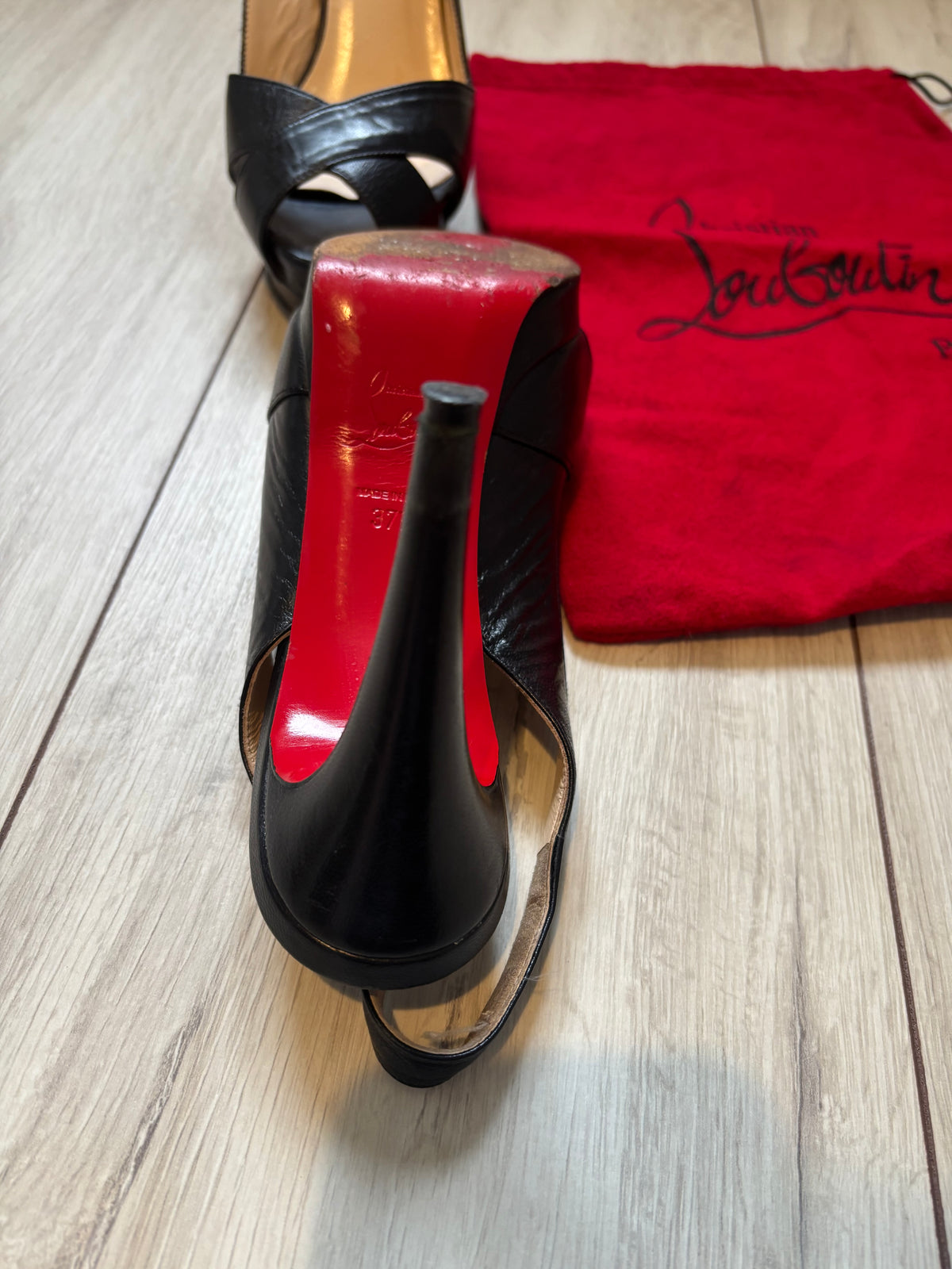 Christian Louboutin Black Slingback Heels EU 37.5 UK 4.5