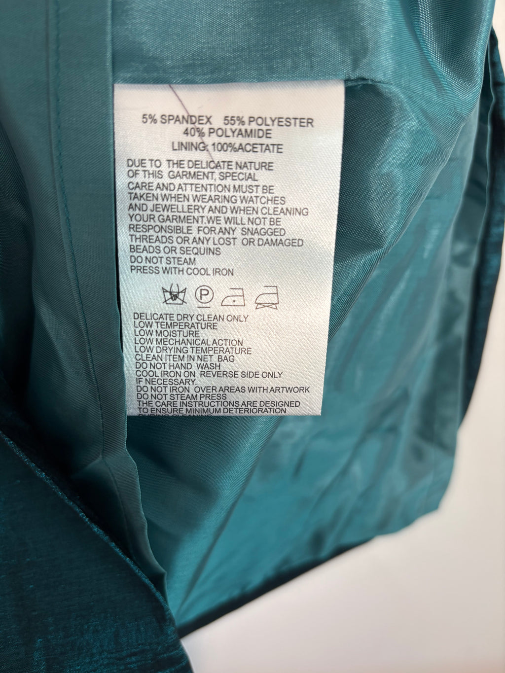 Elegant Ispirato occasion dress in a stunning teal/peacock blue, UK size 10