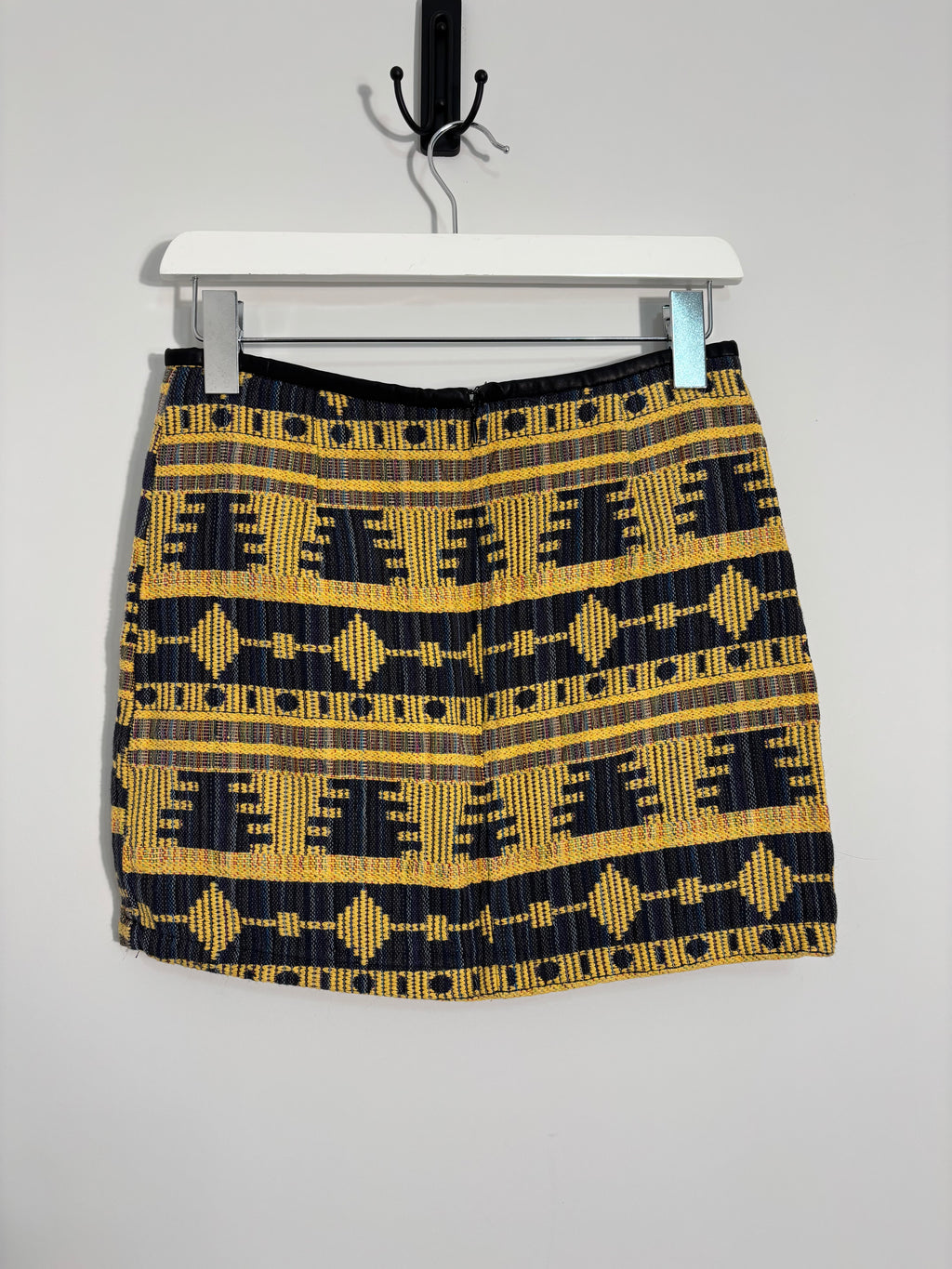 Sweewë Paris Geometric Woven Mini Skirt Navy Mustard Size L