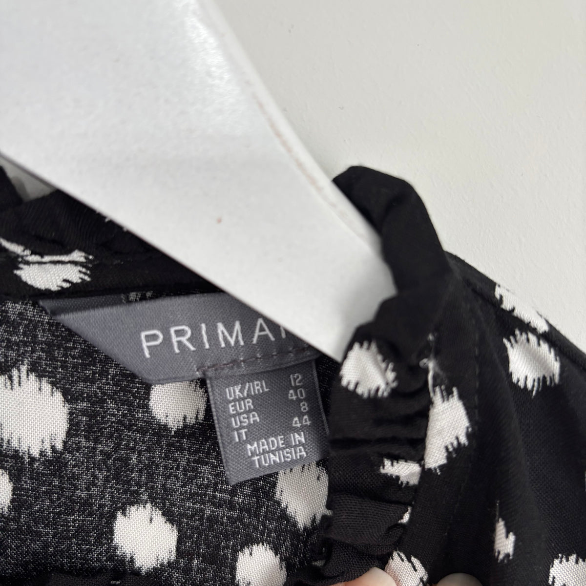 Primark Black & White Dotty Blouse Size 12