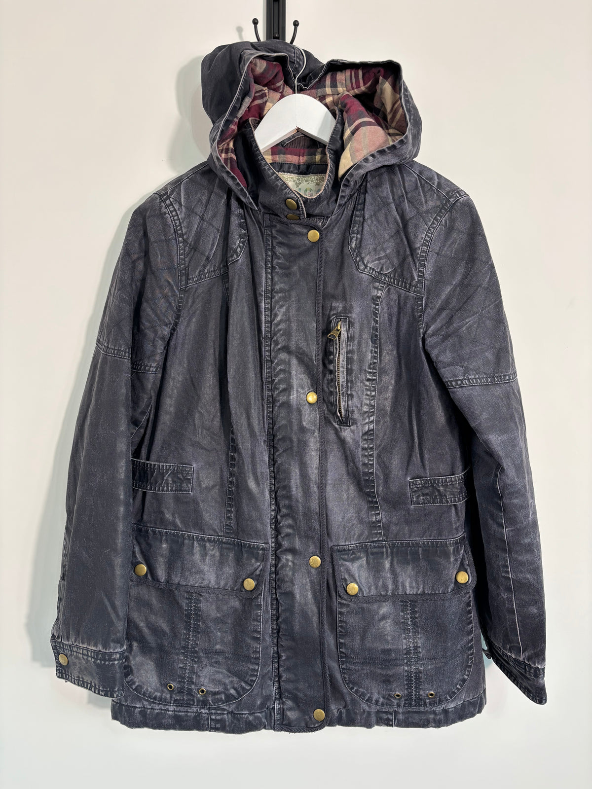 M&S Indigo Collection Navy Hooded Utility Parka Jacket Size 10