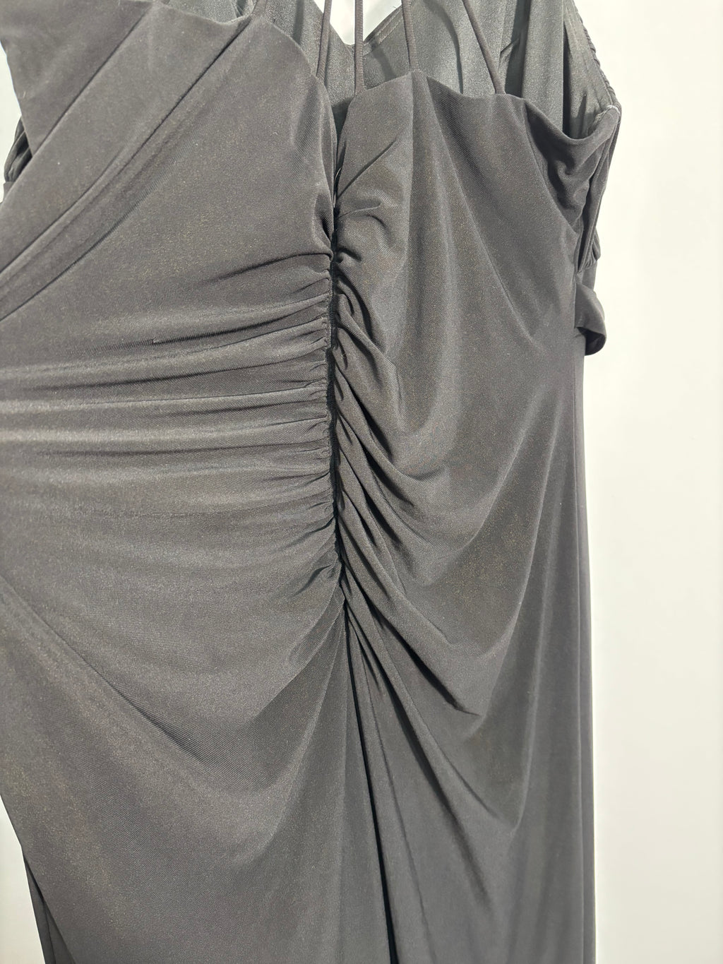 Ignite Evenings by Carol Lin Black Diamante Maxi Evening Dress – Size 18W UK 22-24