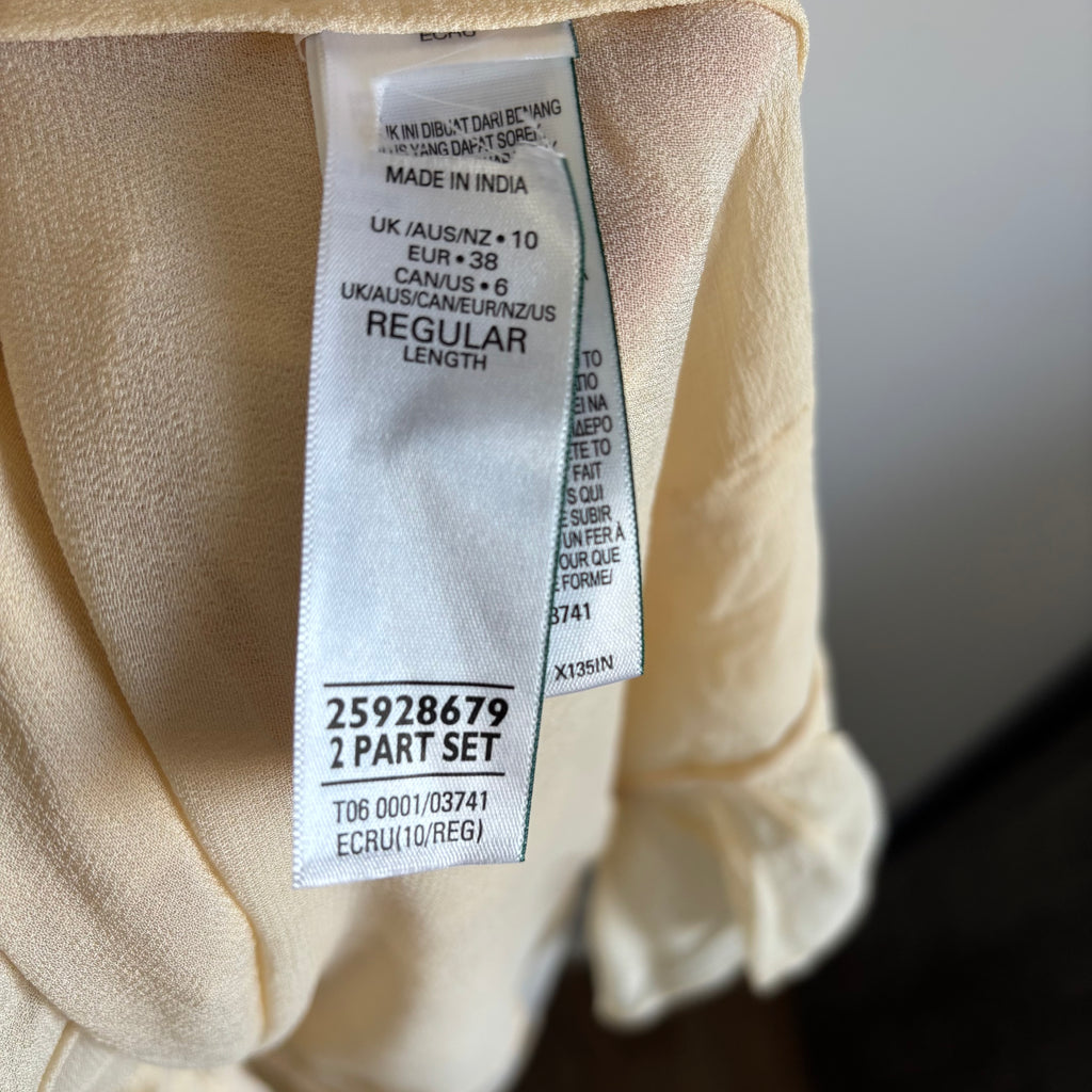 M&S X Sienna Miller Cream Ruffle Maxi Dress UK 10