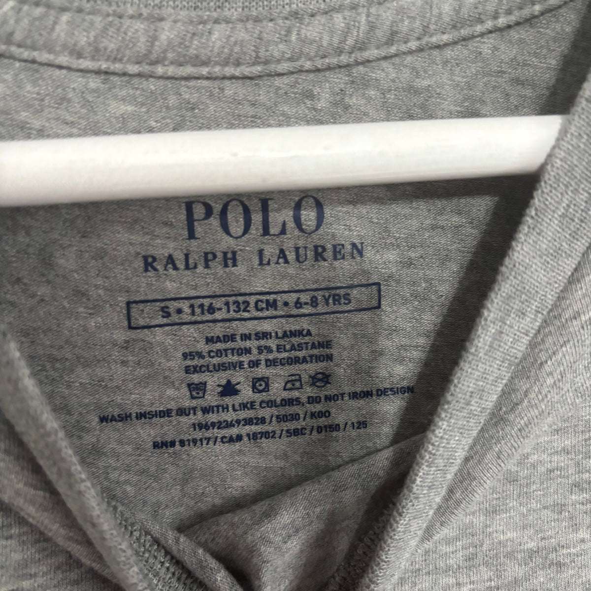 Polo Ralph Lauren Plain Grey T-Shirt Age 6-8 Years 132cm