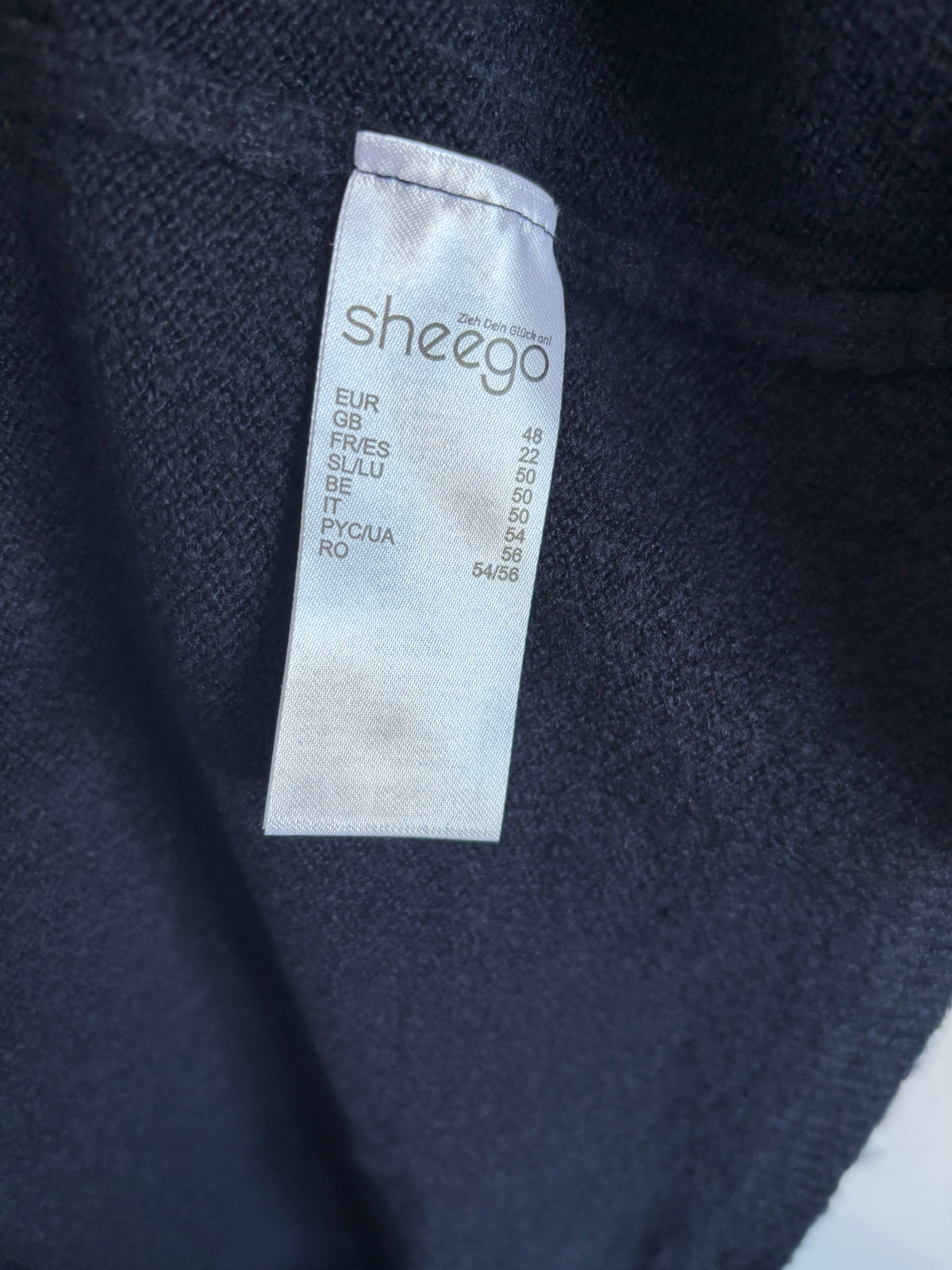 Sheego Trend Navy Knitted Jumper Dress Tunic UK 22 BNWT