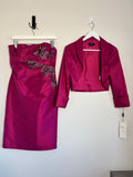 Ispirato Pink Embellished Strapless Dress & Bolero Jacket Set UK 10 BNWT