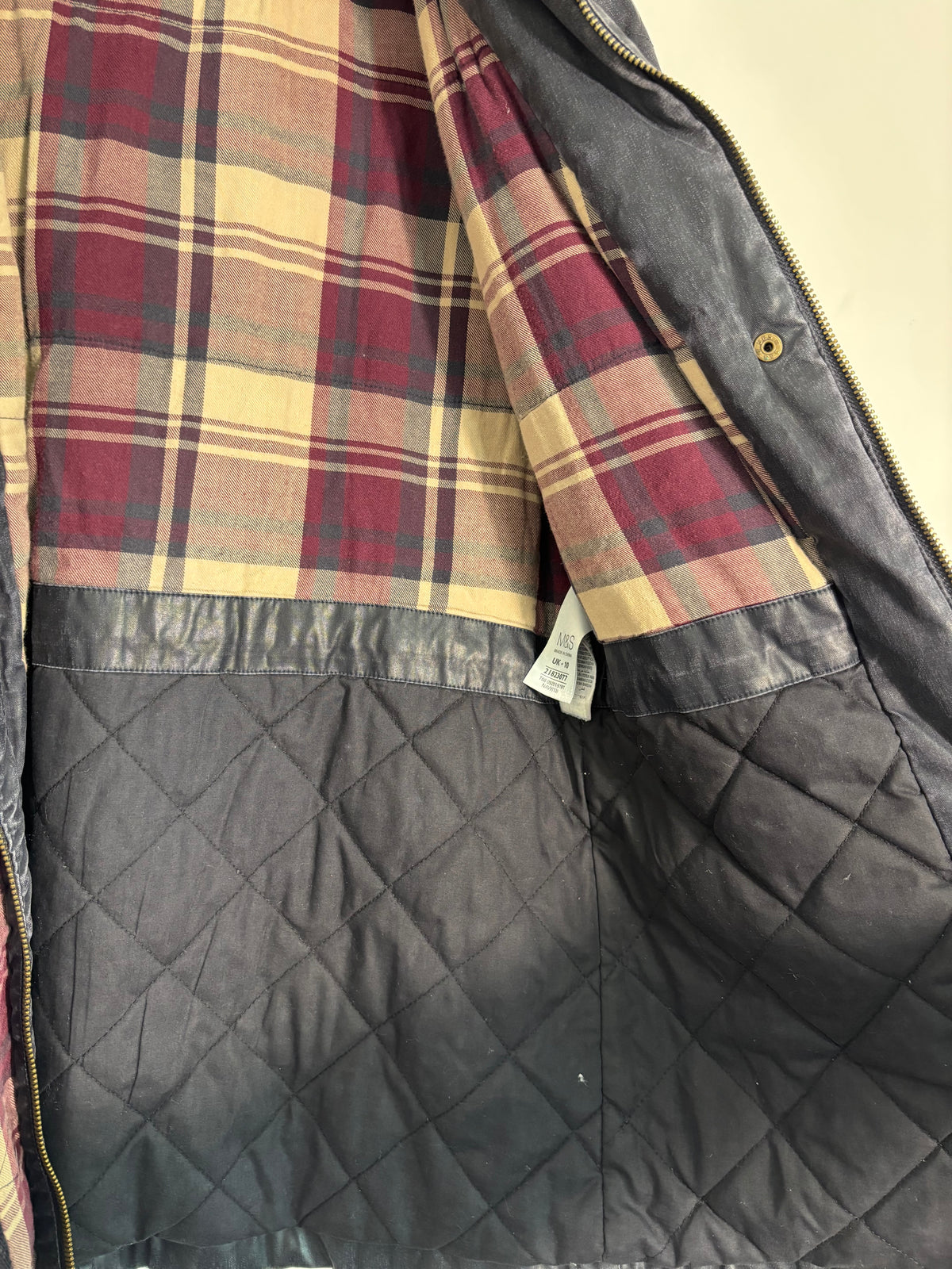 M&S Indigo Collection Navy Hooded Utility Parka Jacket Size 10