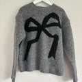 Primark Girl’s Grey Jumper with Black Bow detail Age 7-8 Years