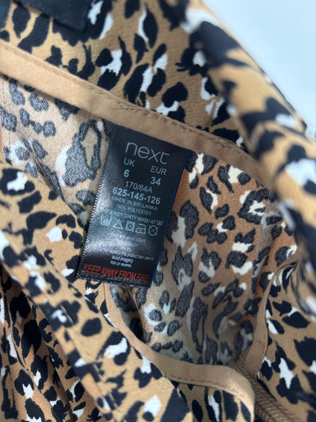 Next Leopard Print Wide Leg Trousers – UK 6 Short Length