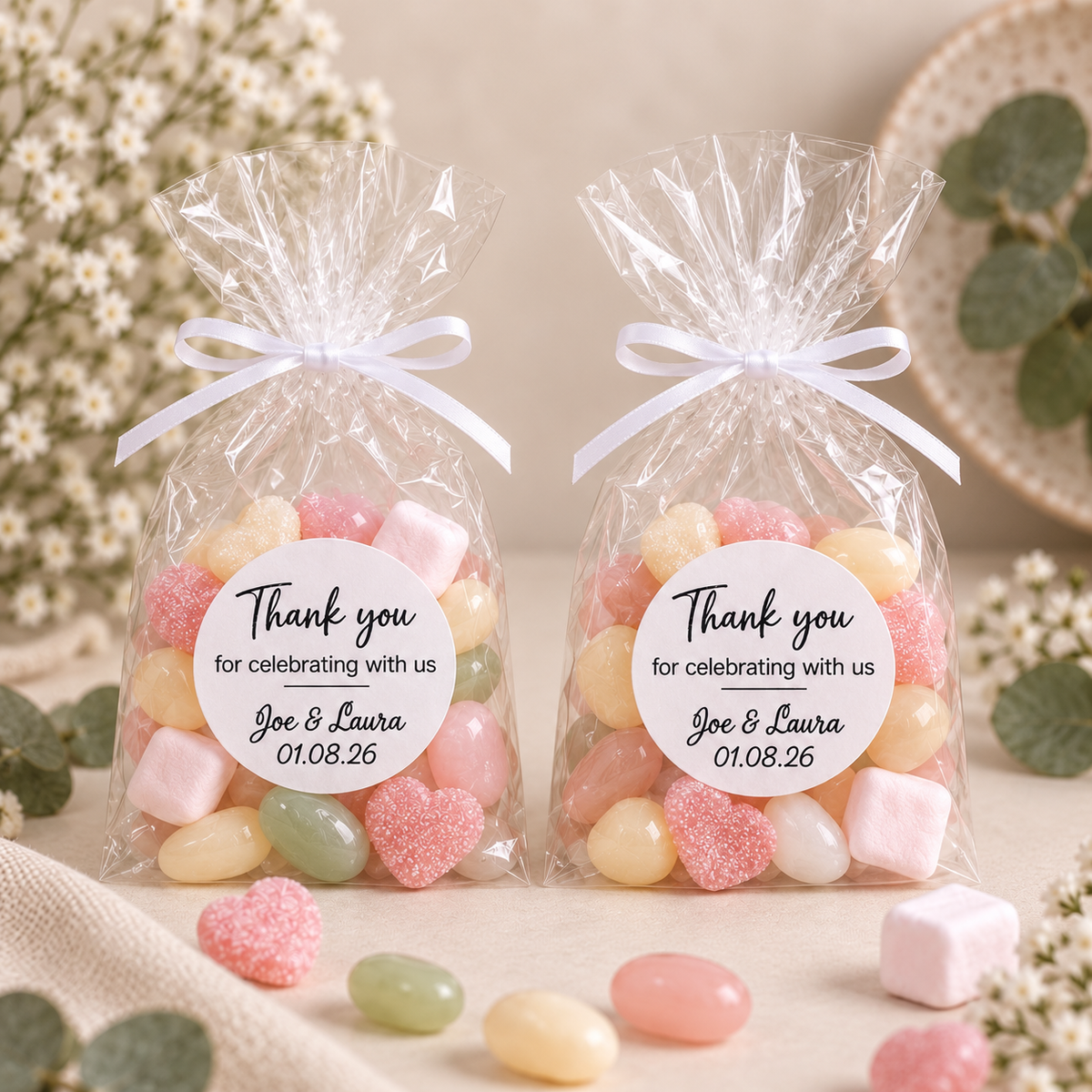 Personalised DIY Kit Wedding Sweet Favour Bags Thank You