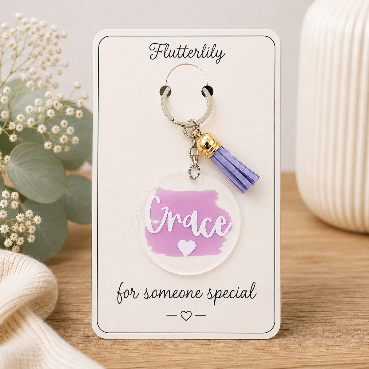 Personalised Keyring with Tassel